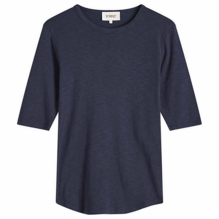 Photo: YMC Women's Earth Charlotte Short Sleeve Top in Navy