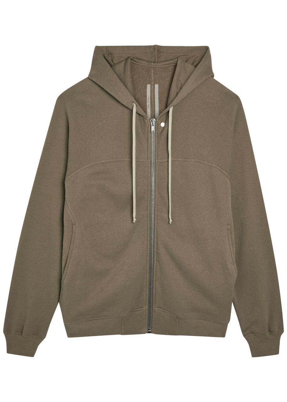Rick Owens Felpa Hooded Cotton Sweatshirt Brown
