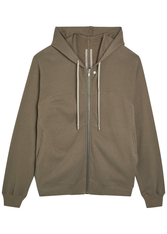 Photo: Rick Owens Felpa Hooded Cotton Sweatshirt Brown