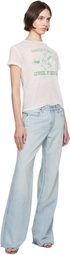 Re/Done White Classic Burnout 'Cowgirl' T-shirt