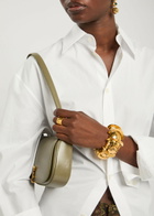 Saint Laurent Sculpted Logo Cuff Gold