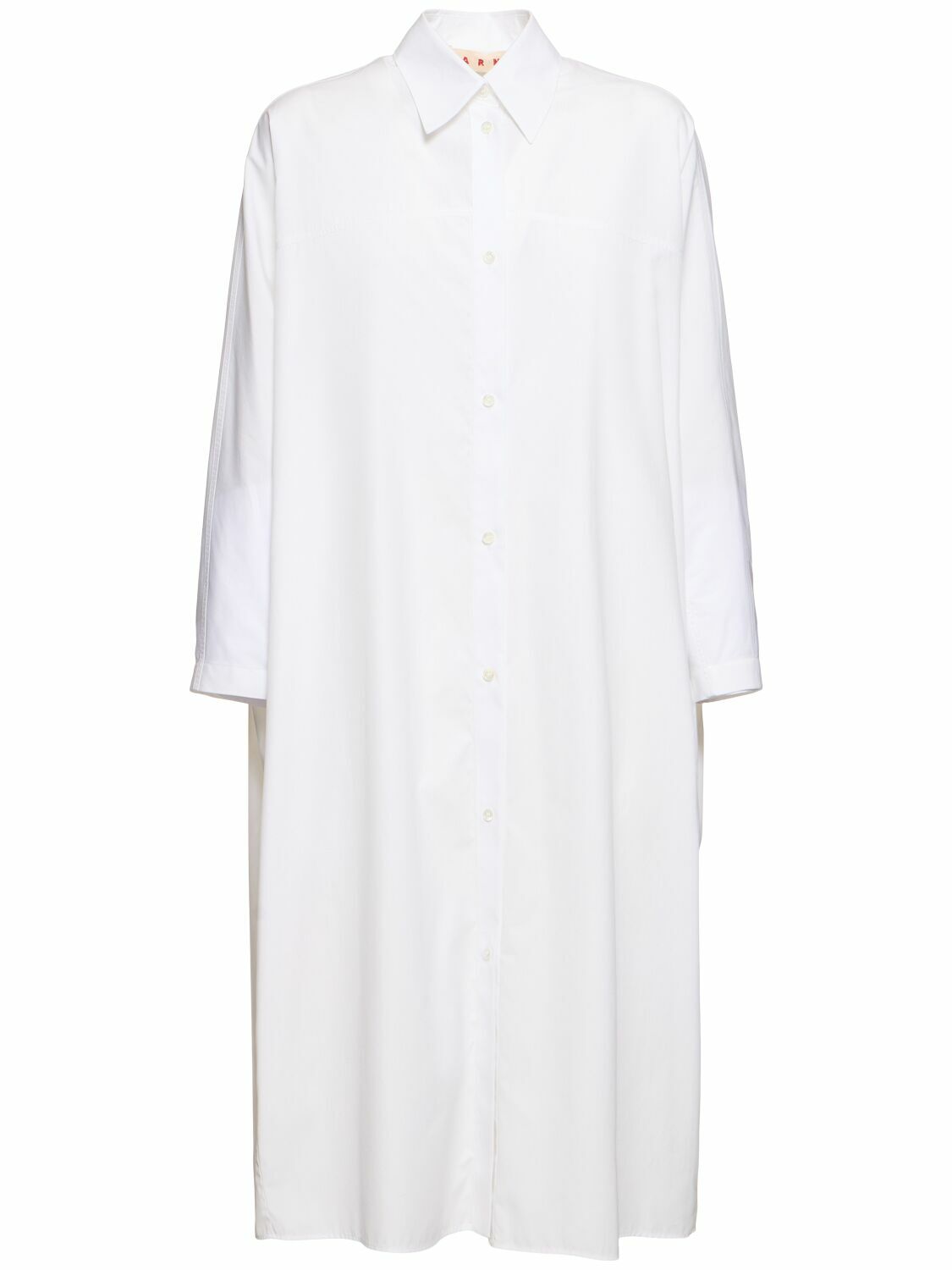 ワンピース Marni Midi Shirt Dress MARNI Ruffled cotton-poplin shirt dress | THE OUTNET