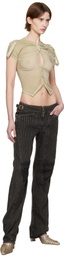 KNWLS Black Corded Straight Jeans