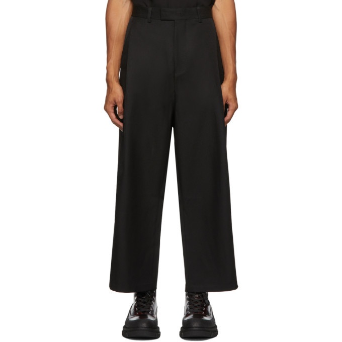 Photo: both Black Second Layer Edition Pleated Wide Trousers