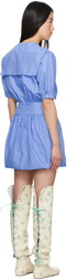 Ashley Williams Blue Yuki Minidress