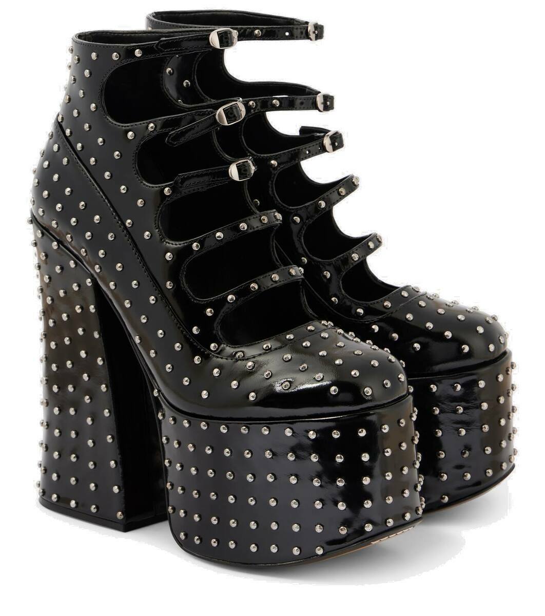 MARC JACOBS 靴 Kiki patent leather platform ankle 939860 Kiki patent leather platform ankle boots in black - Marc