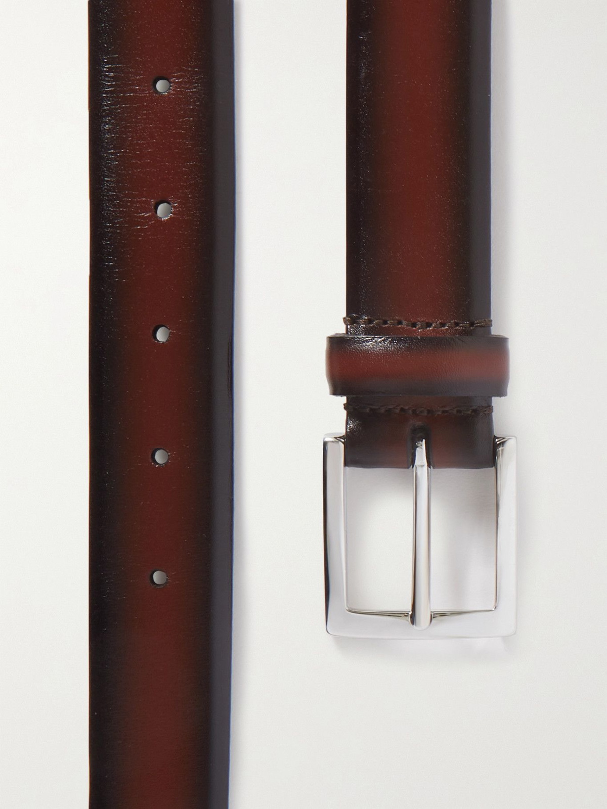 Anderson's - 3.5cm Woven Leather Belt - Brown Anderson's