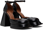 SHUSHU/TONG Black Round Toe Strap High Heels