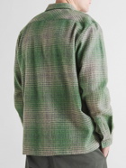 Mr P. - Checked Textured Virgin Wool Shirt - Green