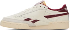 Reebok Classics Off-White & Burgundy Club C Revenge Vintage Sneakers