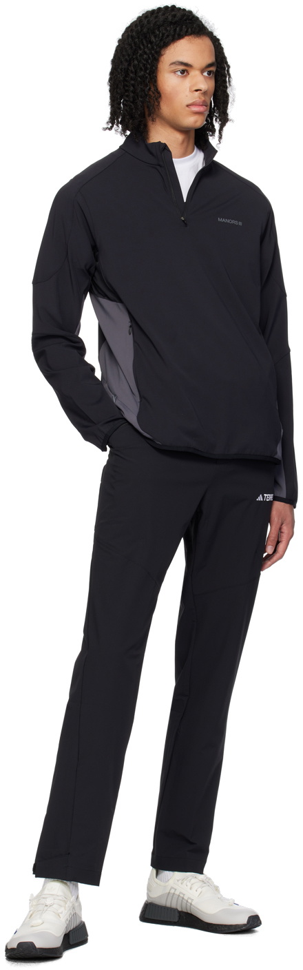 Manors Golf Black & Gray Zip Sweater