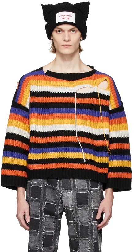 Photo: Charles Jeffrey Loverboy Multicolor Stripe Slash Sweater