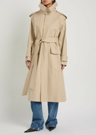 Victoria Beckham Philippa Belted Cotton Trench Coat Beige