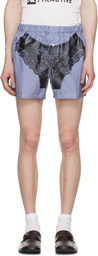 VAQUERA Navy & White Striped Trompe L'Oeil Boxer Shorts