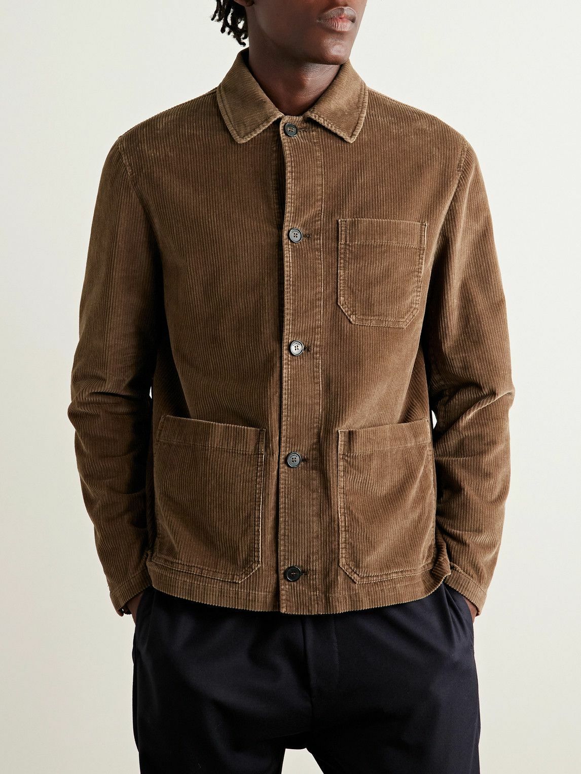 Incotex - Cotton-Blend Corduroy Chore Jacket - Brown