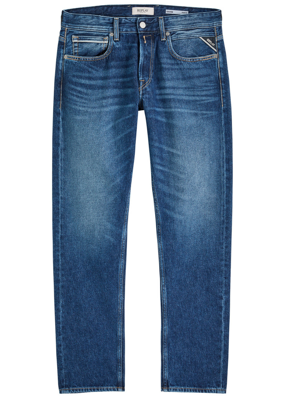 Replay Grover Straight-leg Jeans Mid Blu