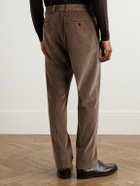 Caruso - Slim-Fit Straight-Leg Cotton-Blend Corduroy Suit Trousers - Brown