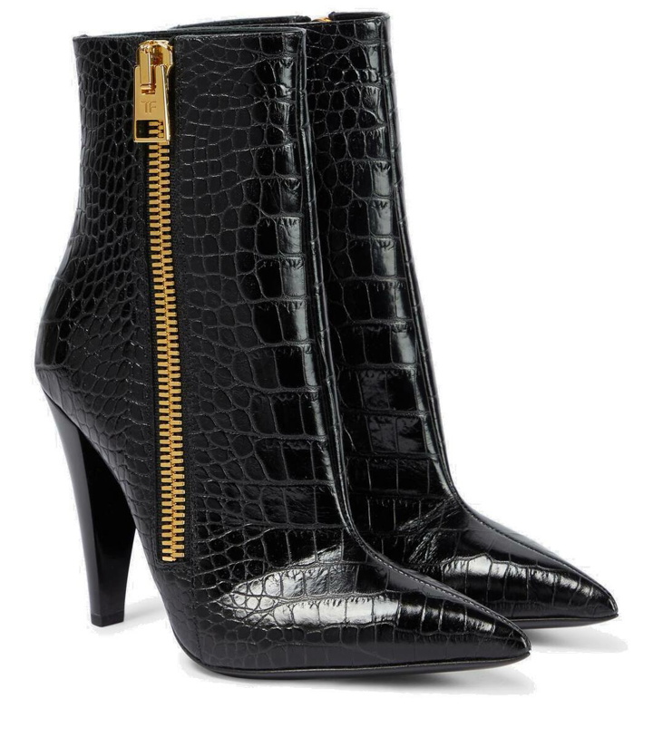 Photo: Tom Ford Croc-effect leather ankle boots