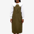 Gramicci Women's Nylon Tussah Apron Midi Dress in Deep Olive