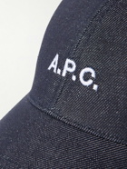 A.P.C. - Charlie Logo-Embroidered Denim Baseball Cap - Blue