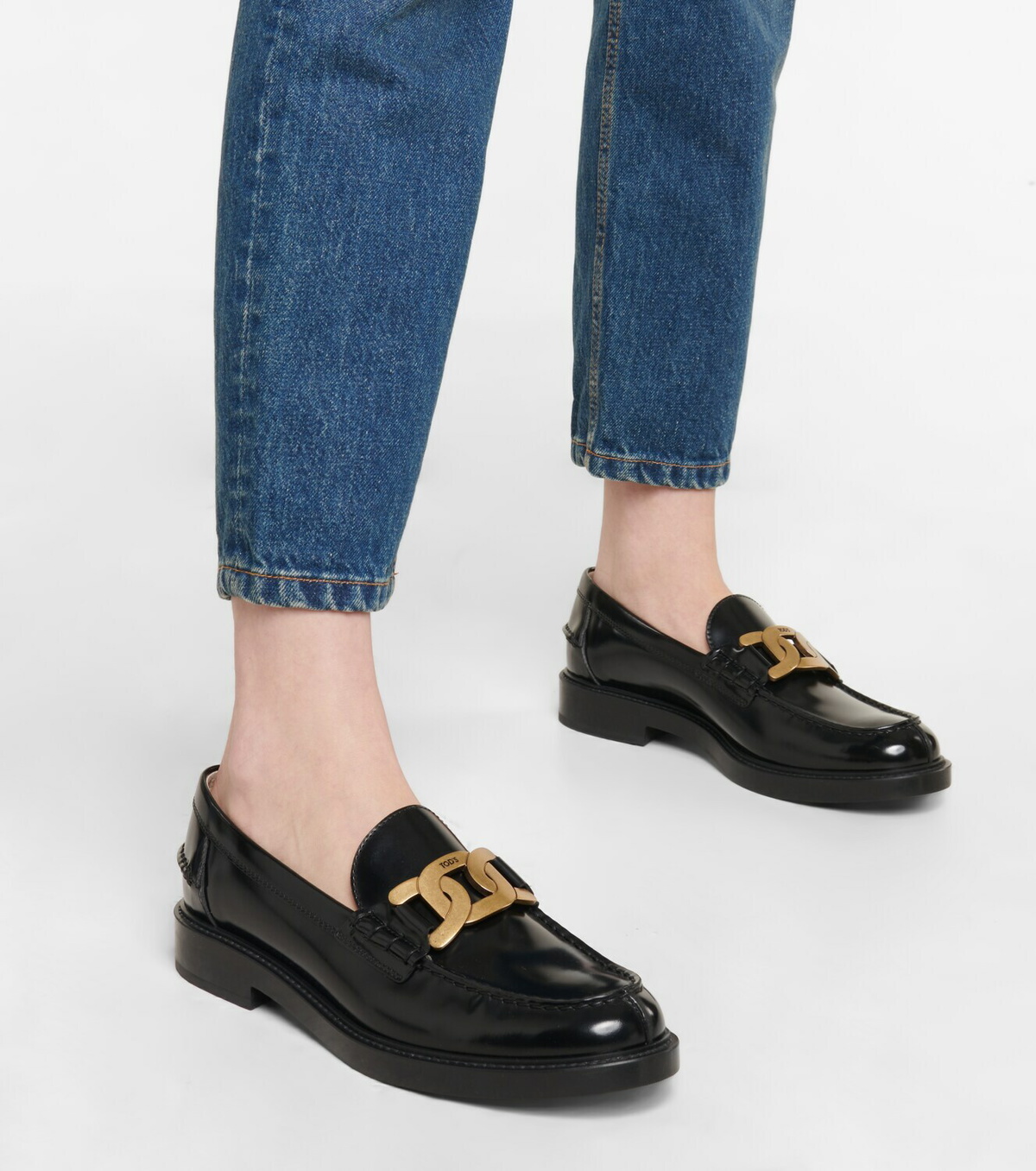 Catena shearling and leather mules in brown - Tods