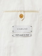 Caruso - Double-Breasted Linen Suit Jacket - White