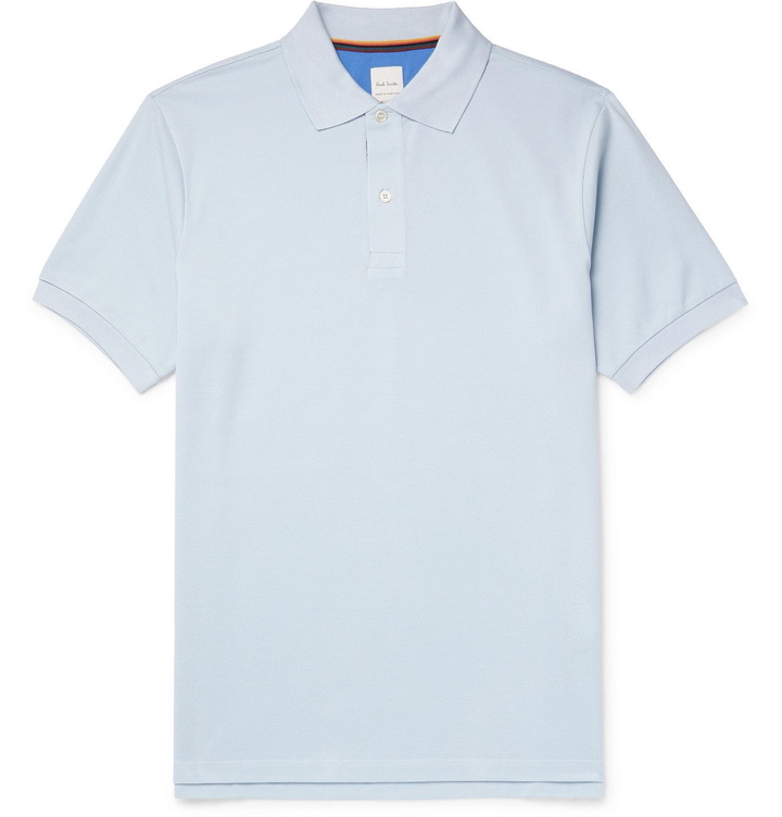 Photo: PAUL SMITH - Cotton-Piqué Polo Shirt - Blue