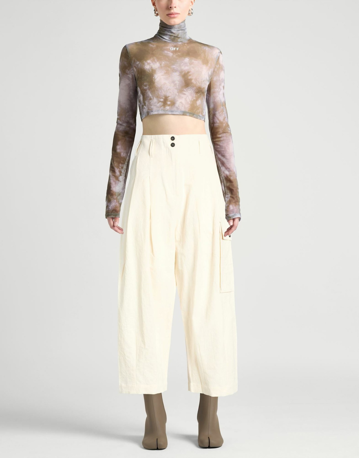 Isabel Benenato Womens Pants in Beige