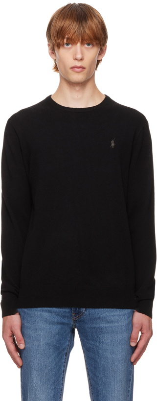 Photo: Polo Ralph Lauren Black Embroidered Sweater