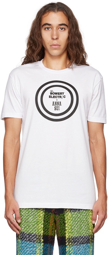 Photo: Anna Sui SSENSE Exclusive White Bowery Electric Edition Printed T-Shirt