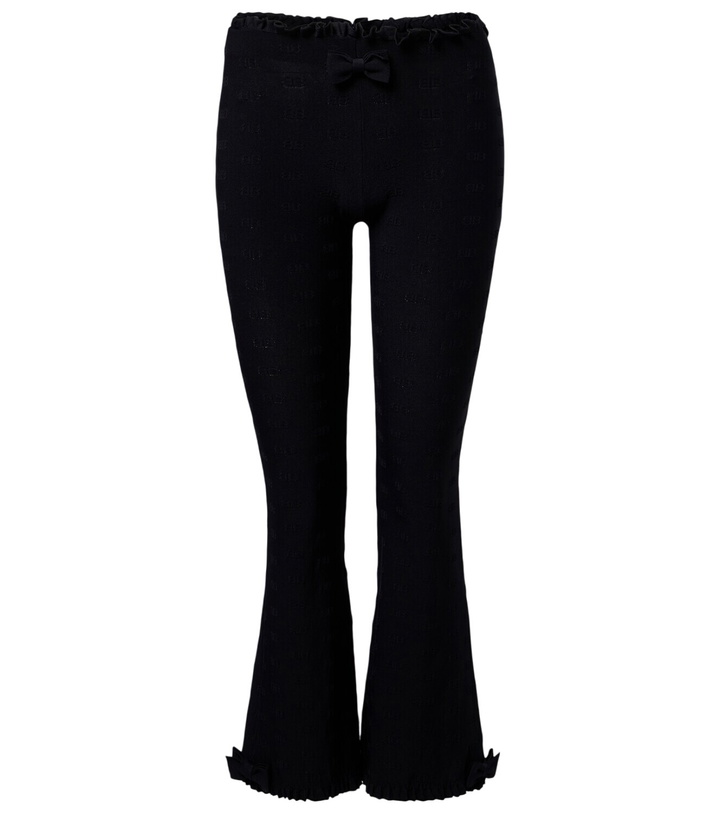 Photo: Balenciaga Bow-detail ruffled Capri flared pants