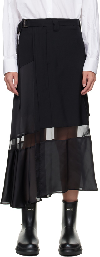Photo: sacai Black Suiting Midi Skirt