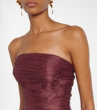 Marmar Halim Draped pleated scarf-detail gown