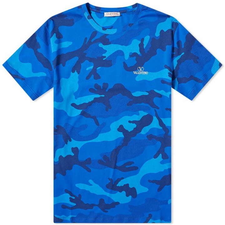 Photo: Valentino Men's Camo T-Shirt in Camou Blue