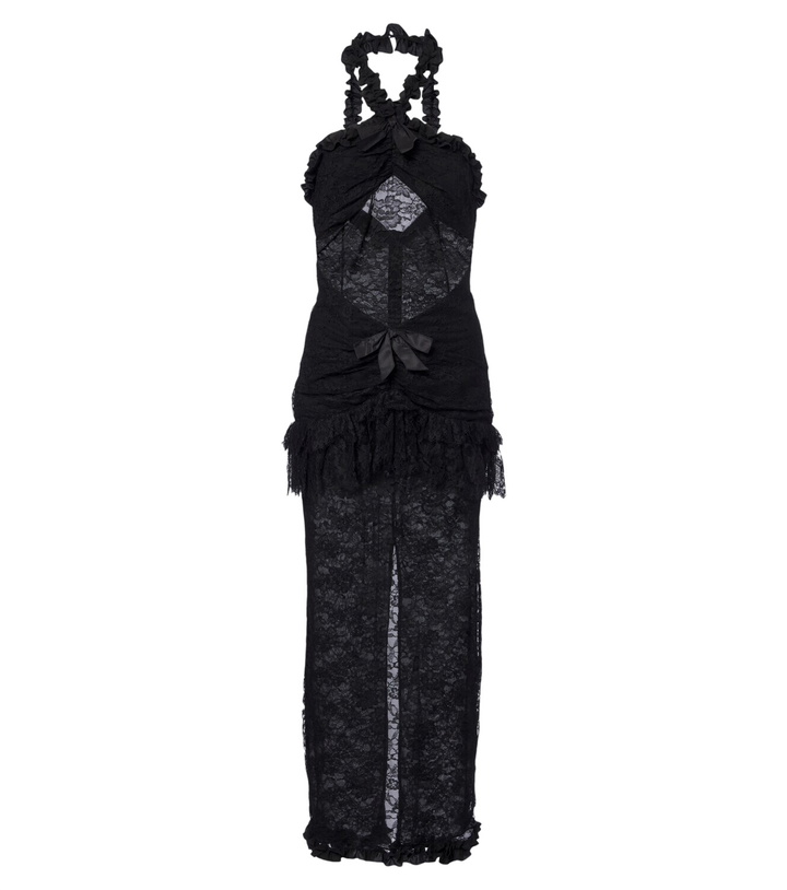 Photo: Alessandra Rich Bow-detail ruffled lace cocktail dress