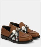 Burberry - Embellished leather loafers