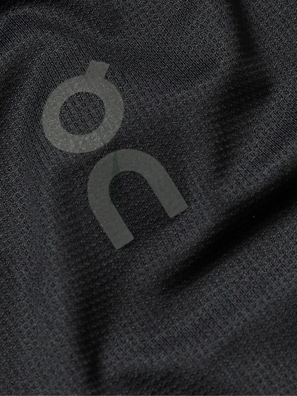ON - Performance Slim-Fit Stretch Recycled-Jersey and Mesh Top - Black