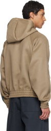 Reese Cooper Gray Merino Wool Quarter Zip Hoodie