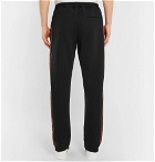 Fendi - Logo Jacquard-Trimmed Tech-Jersey Sweatpants - Black