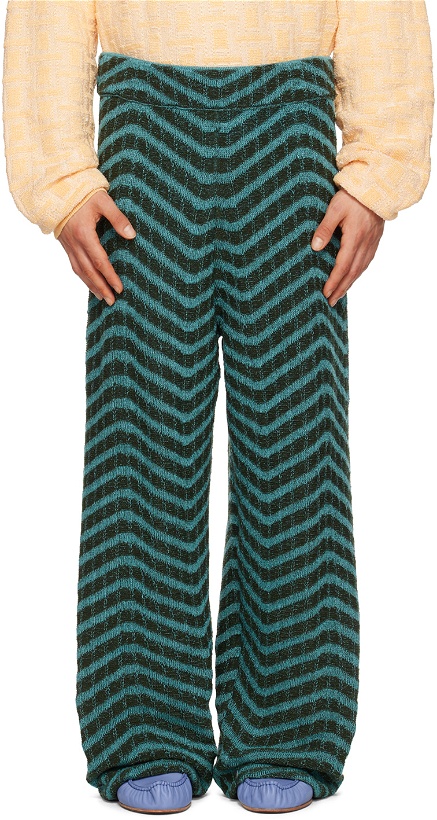 Photo: Isa Boulder SSENSE Exclusive Blue & Green Trousers