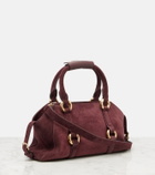 McQueen Farringdon Small suede tote bag