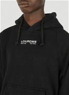 Logo Print Basic Hooded Sweatshirt in Black