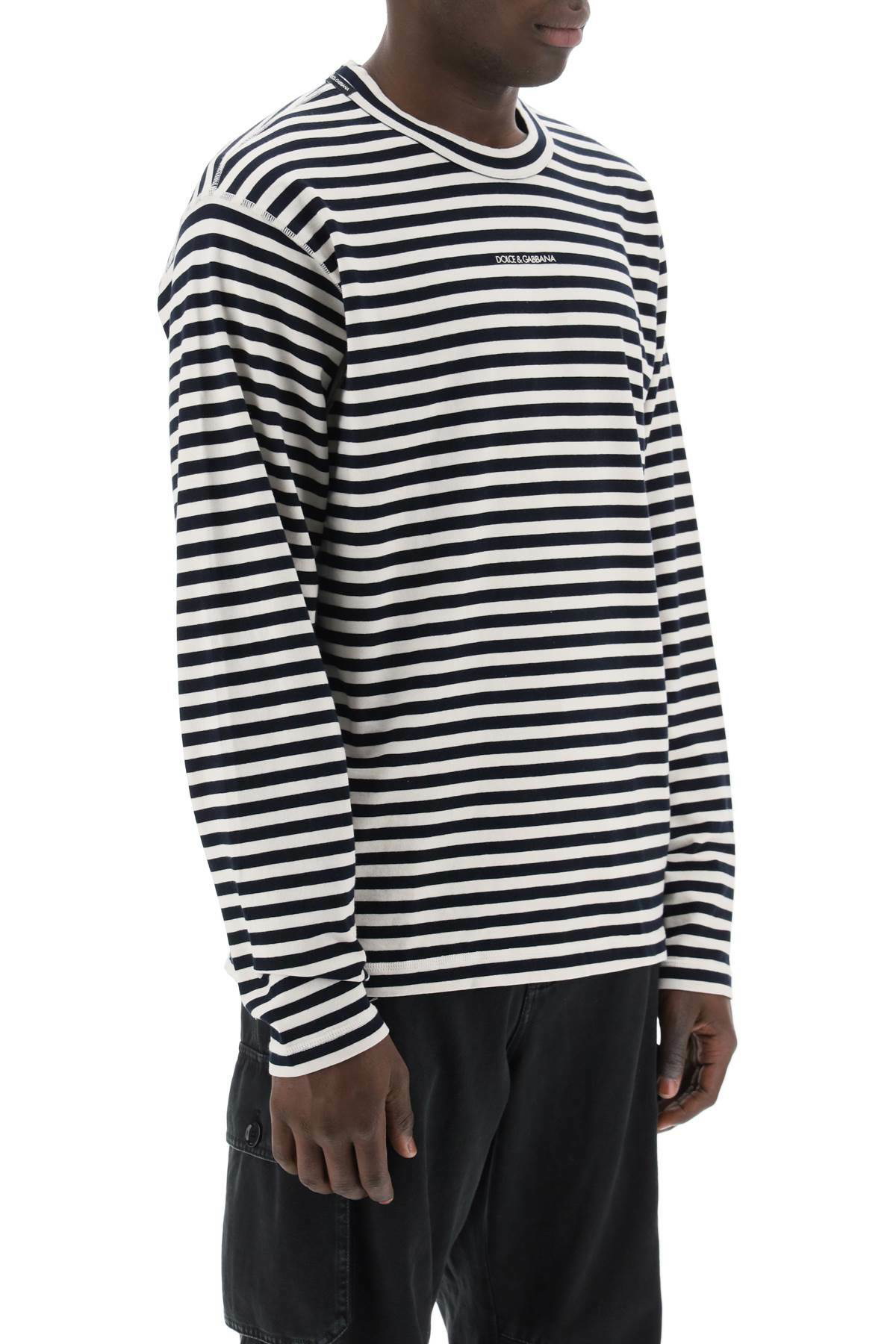 DOLCE & GABBANA long-sleeved striped t-shirt White Dolce
