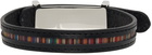 Paul Smith Black Leather Stripe Bracelet