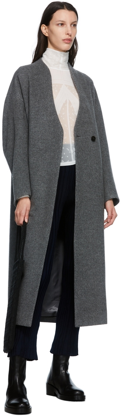 Mame Kurogouchi Mosser Wool & Cashmere Collarless Coat Mame Kurogouchi