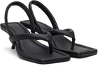 St. Agni Black Thong Heeled Sandals