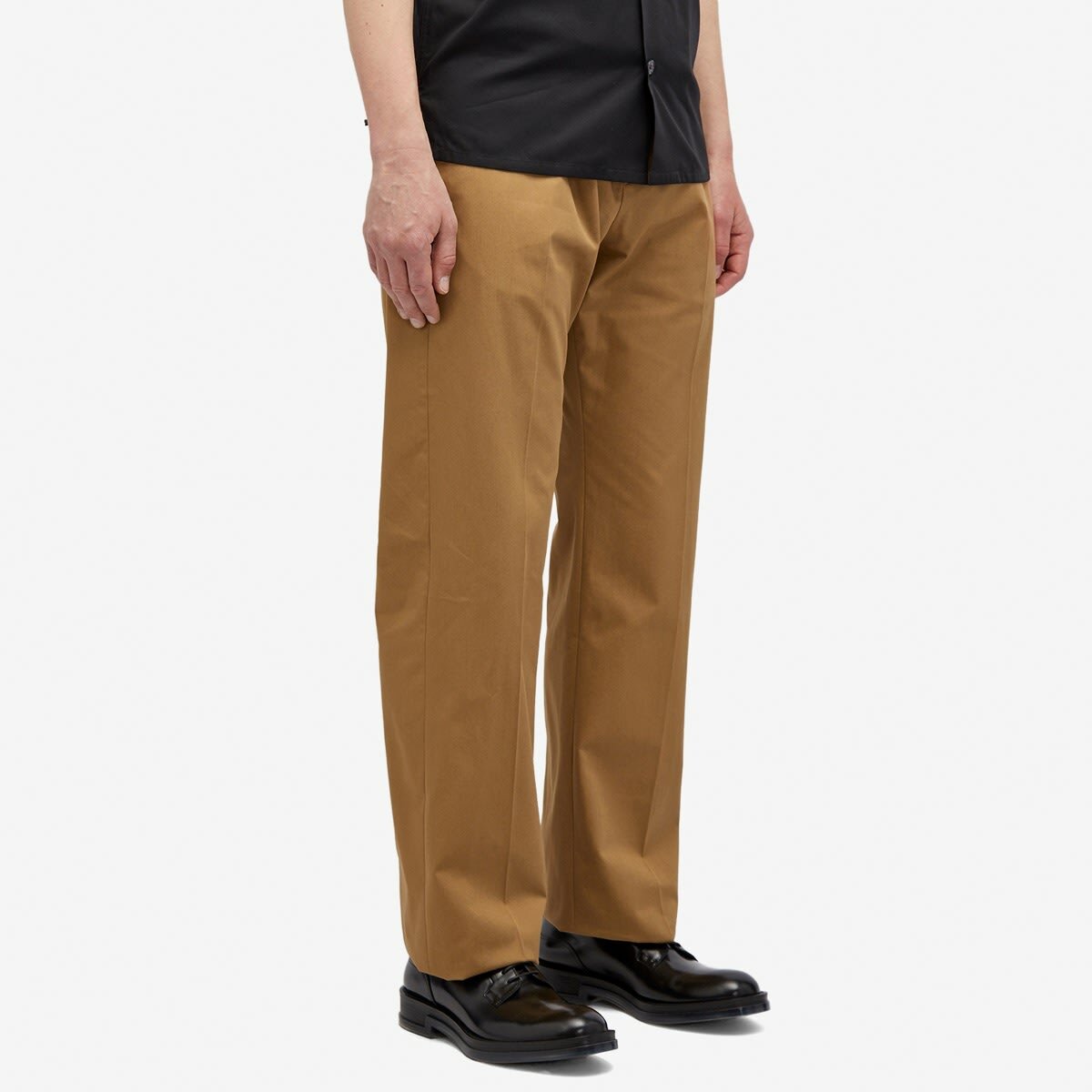 Alexander McQueen Men's Tape Logo Chinos in Rich Camel