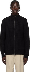 Reigning Champ Black Merino Honeycomb Track Sweater