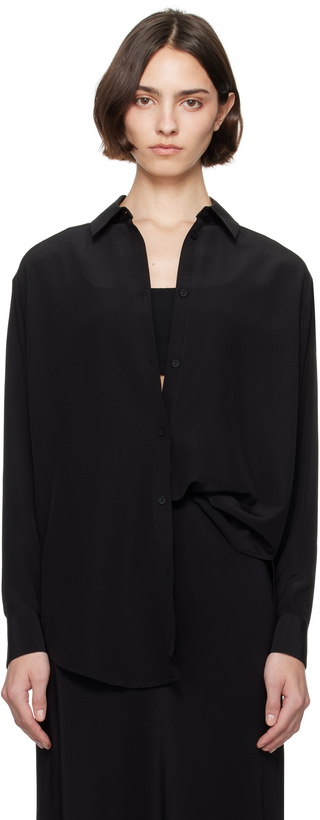 Photo: Matteau Black Long Sleeve Silk Shirt
