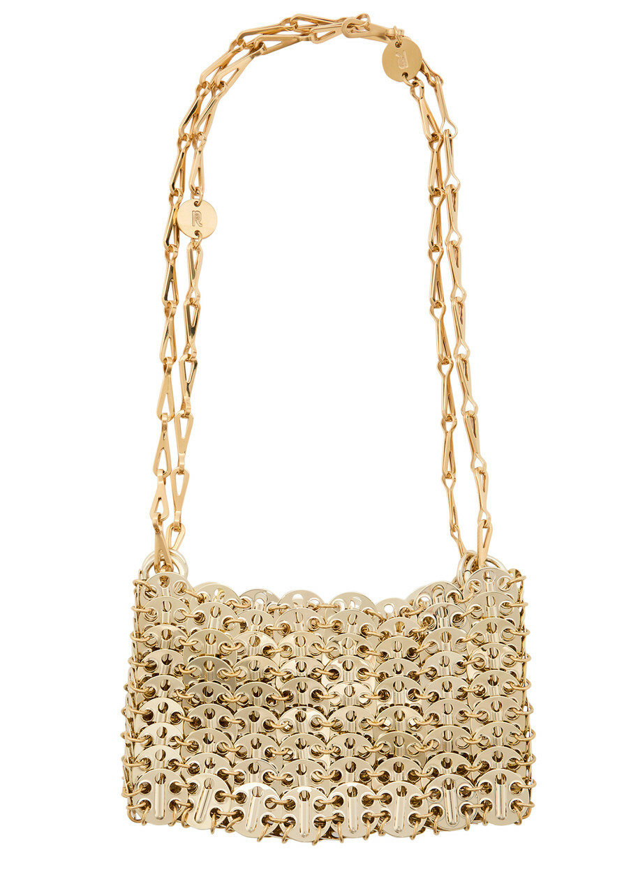 Rabanne 1969 Nano Embellished Metal Disc Shoulder bag - Gold - One Size